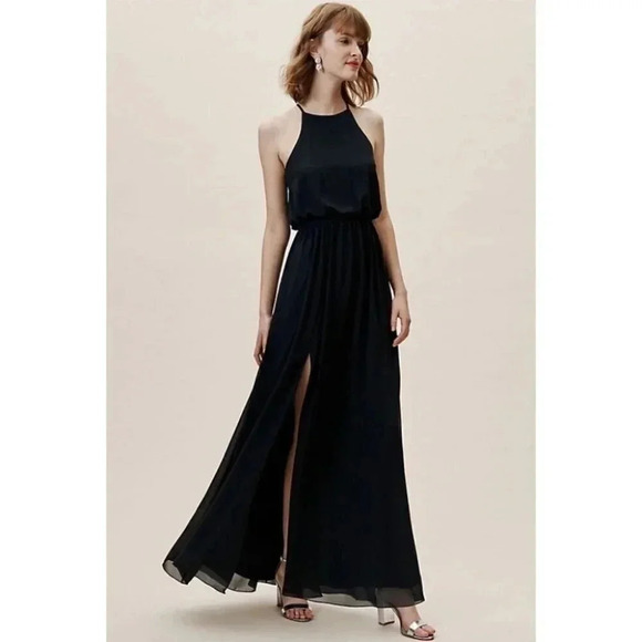BHLDN Dresses & Skirts - NWT BHLDN Cocktail High-Neck Cocktail Maxi Dress  Cayenne Navy Blue  Medium